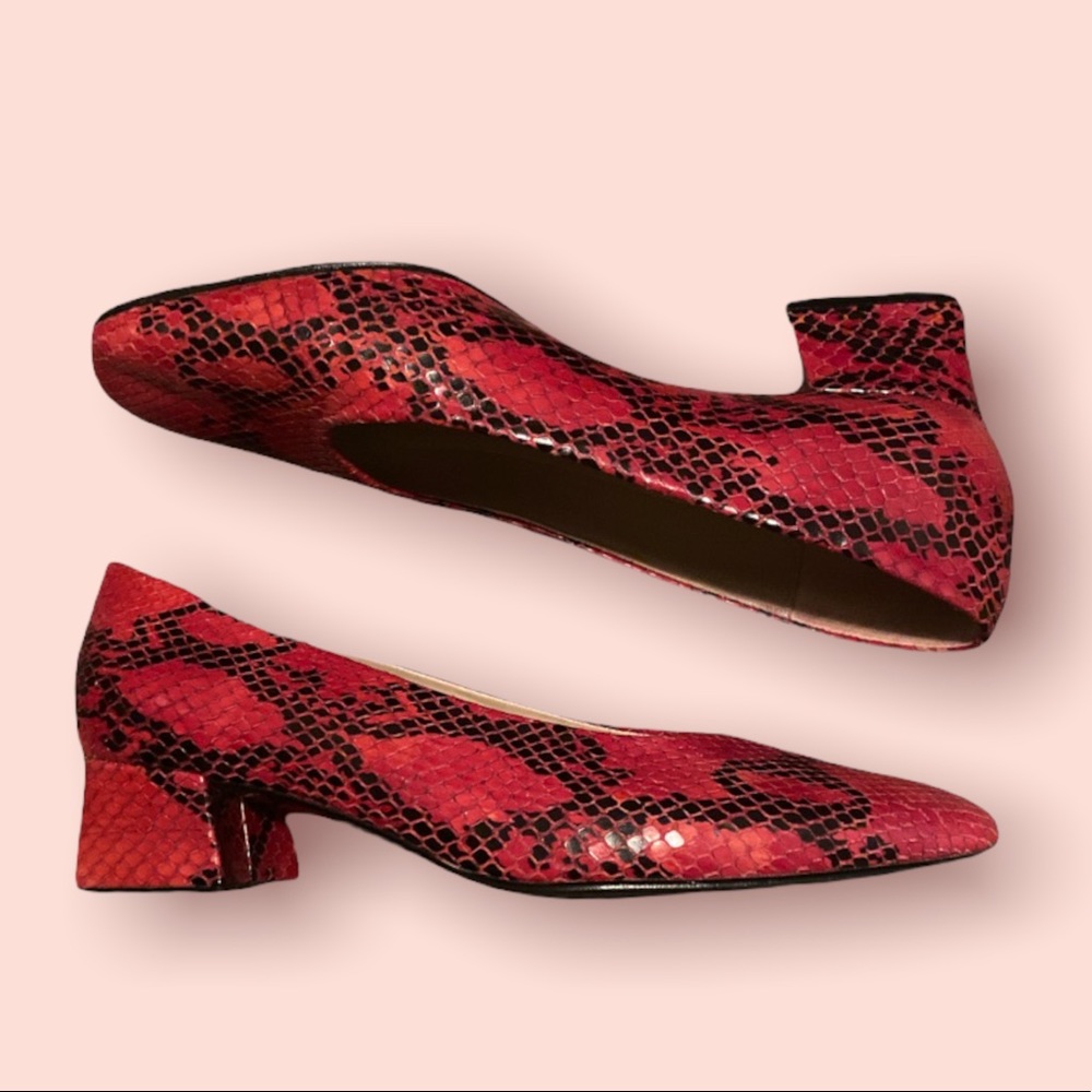 Vintage Etienne Aigner Snakeskin Pumps Red Size 7